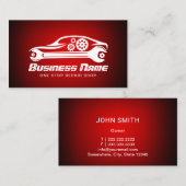 Auto-reparatie auto's en witte rode auto's visitekaartje (Voorkant / Achterkant)