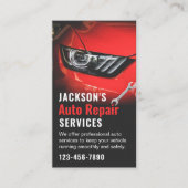 Auto-reparatie auto's en witte rode auto's visitekaartje (Voorkant)