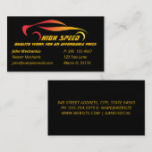 Auto-reparatie auto's en zwarte modeauto's visitekaartje (Voorkant / Achterkant)