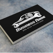 Auto-reparatie auto's en zwarte modeauto's visitekaartje