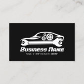 Auto-reparatie auto's en zwarte modeauto's visitekaartje (Voorkant)