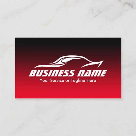 Auto-reparatie Cool Black & Red Car Visitekaartje (Voorkant)