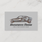 Auto Reparatie Grunge Auto Automotive Mechanic Visitekaartje (Voorkant)