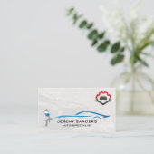 Auto Reparatie Logo | Auto moersleutel pictogram | Visitekaartje (Staand voorkant)