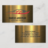 Auto Reparatie Logo | Goud Metalen Geborsteld Visitekaartje (Voorkant / Achterkant)