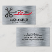 Auto Reparatie Logo | Metal Brushed | Moersleutels Visitekaartje (Voorkant / Achterkant)