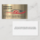 Auto Reparatie Logo | Metalen achtergrond Visitekaartje (Voorkant / Achterkant)