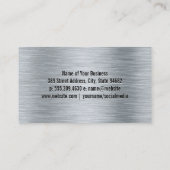 Auto Reparatie Logo | Metallic Staal Achtergrond Visitekaartje (Achterkant)
