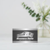 Auto reparatie metalen auto moersleutel profession visitekaartje (Staand voorkant)