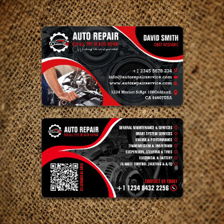 Auto Reparatie, Mobiele Monteur, Bewerkbaar Visitekaartje