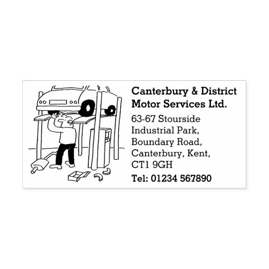 Auto Reparatie & Onderhoud Garage Business Zelfinktende Stempel (Design)
