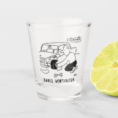 Auto Reparatie & Onderhoud. Mechanic's Shot Glas (Voorkant)