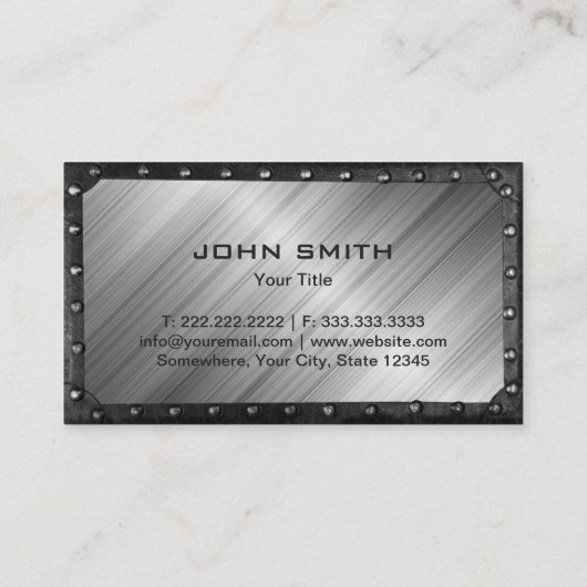 Auto reparatie Professionele metalen en staalauto Visitekaartje (Achterkant)