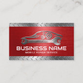 Auto Reparatie Professionele Red Metal Automotive Visitekaartje (Voorkant)