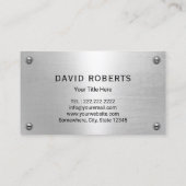 Auto Reparatie Service Moderne Metalen Mechanic Visitekaartje (Achterkant)