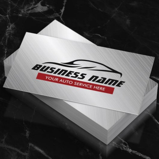 Auto-reparatie van auto's met metalen vorm visitekaartje