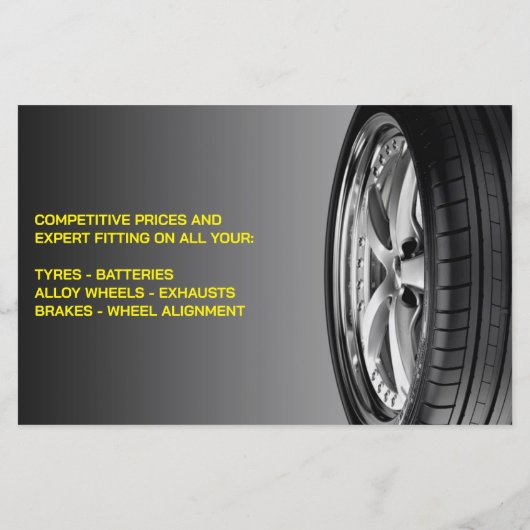 Auto reparatie van banden flyer (Achterkant)