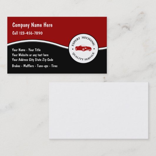 Auto Reparatie Visitekaartjes (Voorkant / Achterkant)