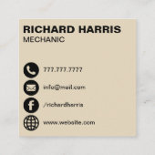 Auto-reparatie Winkelwagen Vierkante Visitekaartje (Achterkant)