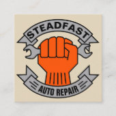 Auto-reparatie Winkelwagen Vierkante Visitekaartje (Voorkant)