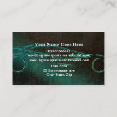 Auto reparaties, blauwgroen ledereffect, logo voor visitekaartje (Achterkant)