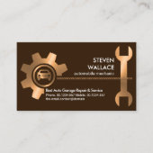 Auto-reparaties met een brons kettingwiel-rotaties visitekaartje (Voorkant)