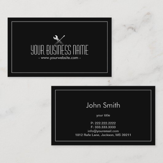 Auto Reparation Handyman Professional Visitekaartje (Voorkant / Achterkant)