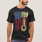 Auto Reparman Auto Mechanic Tools Piston USA Vlag T-shirt (Voorkant)