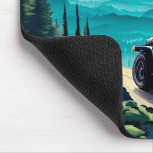 Auto rijden in het bos  stijl muismat (Hoek)
