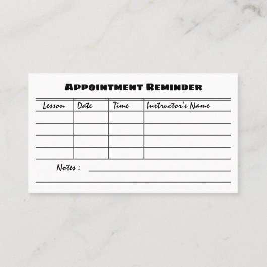 Auto Rijden Instructeur Grijs Afspraakkaart Contactkaartje (Achterkant)