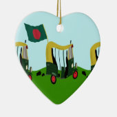 Auto riksja's in Bangladesh Keramisch Ornament (Rechts)