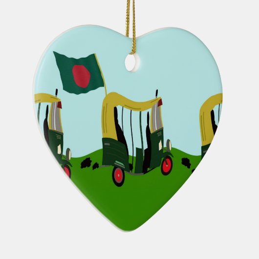 Auto riksja's in Bangladesh Keramisch Ornament (Rechts)