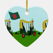 Auto riksja's in Bangladesh Keramisch Ornament (Voorkant)