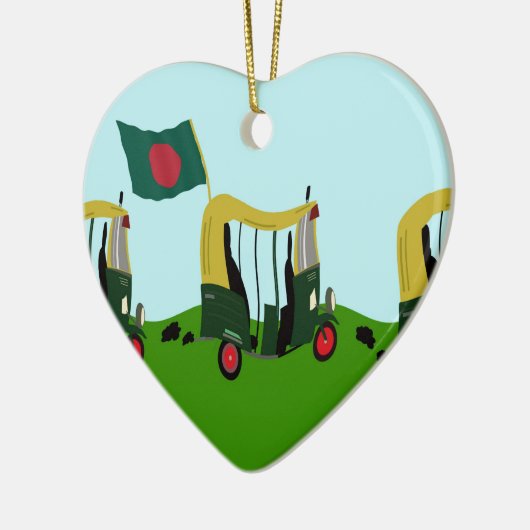 Auto riksja's in Bangladesh Keramisch Ornament (Links)