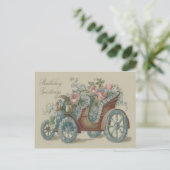 Auto Roos Vergeet me niet Bloemen Briefkaart (Staand voorkant)