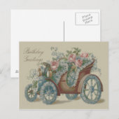 Auto Roos Vergeet me niet Bloemen Briefkaart (Voorkant / Achterkant)