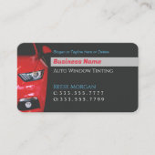 Auto Ruit Tinting, Rode Sportauto, QR-code, Vs 2 Visitekaartje (Voorkant)