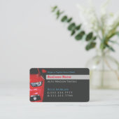 Auto Ruit Tinting, Rode Sportauto, QR-code, Vs 2 Visitekaartje (Staand voorkant)
