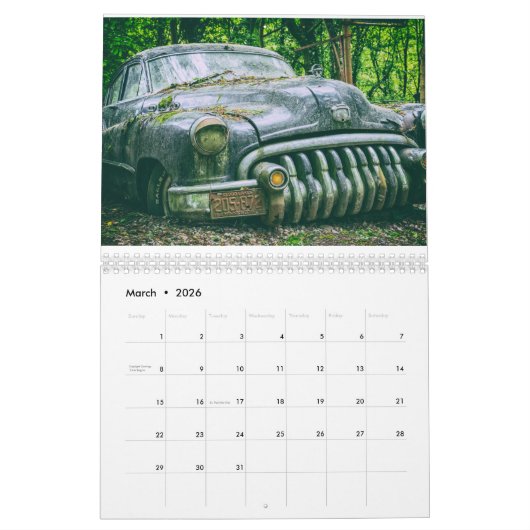  Auto Rusty Old Cars Agenda Kalender (Mar 2026)