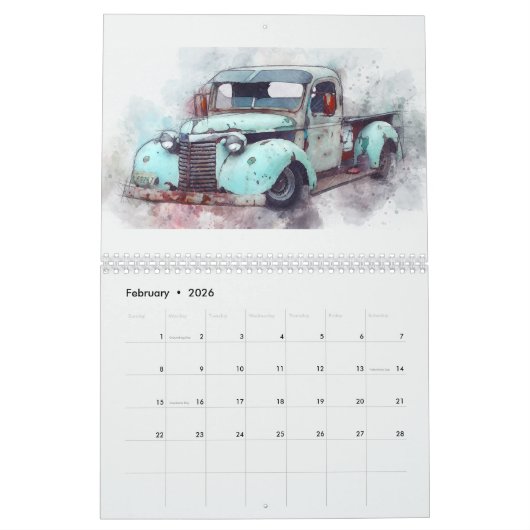  Auto Rusty Old Cars Agenda Kalender (Feb 2026)