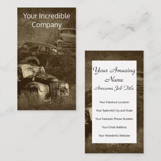 auto ' s in de oerwoud visitekaartje (Voorkant / Achterkant)