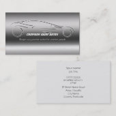 Auto Sales, Luxury Silver Sportscar, staaleffect Visitekaartje (Voorkant / Achterkant)