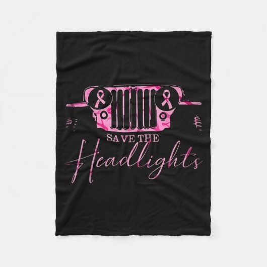 Auto Save The Headlights Borstkanker Strijders nk Fleece Deken (Voorkant)