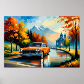 Auto schilderen Klassiek Bewegend Land Road Zonnig Poster (Voorkant)