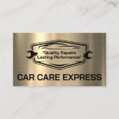 Auto Service Badge | Gouden metallic stijl Visitekaartje (Voorkant)