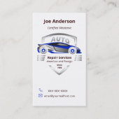 Auto Service Blue en Silver Car Logo Visitekaartje (Voorkant)