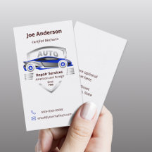 Auto Service Blue en Silver Car Logo