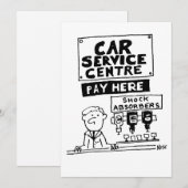 Auto Service Center Mechanics and Shock Absorbers Feestdagenkaart (Voorkant / Achterkant)