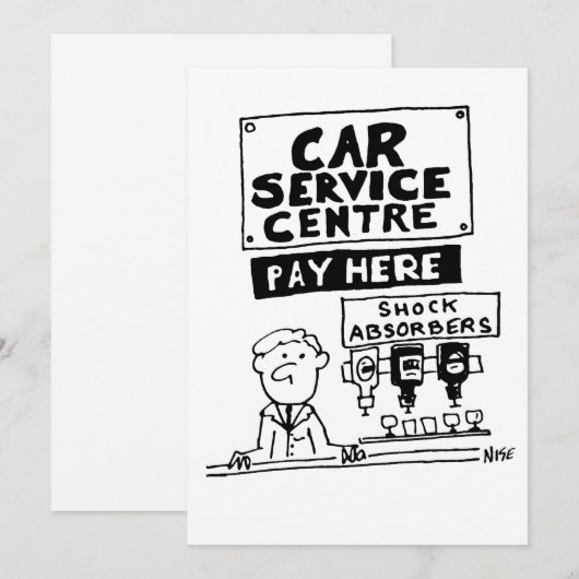 Auto Service Center Mechanics and Shock Absorbers Feestdagenkaart (Voorkant / Achterkant)