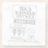 Auto Service Center Mechanics and Shock Absorbers Glazen Onderzetter (Achterkant)